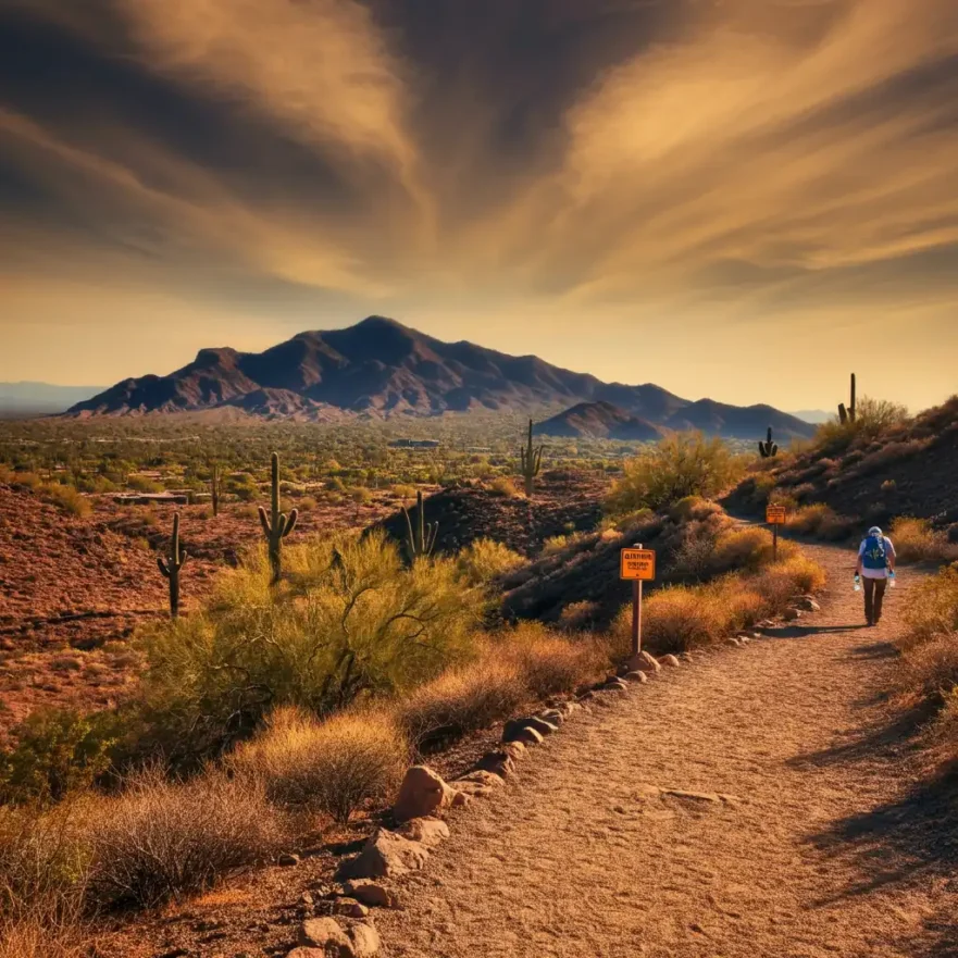 Mountain Hiker in Phoenix Summer
