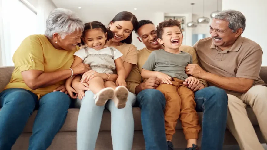 Family Sitting on a Couch